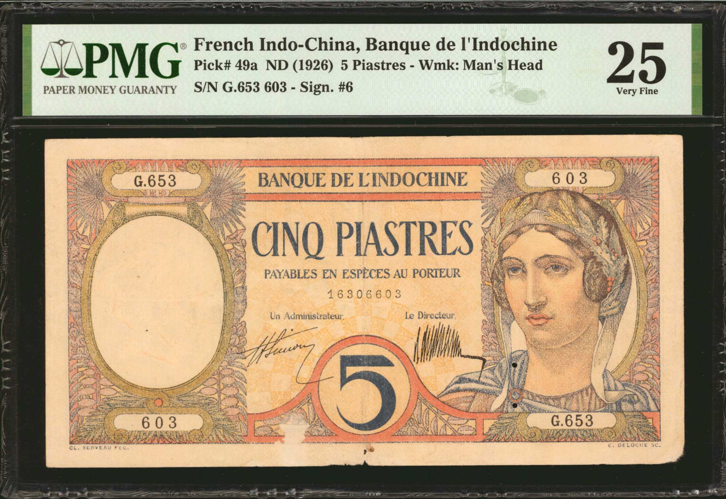 image for: French Indo-China  20 piastres(B143b)