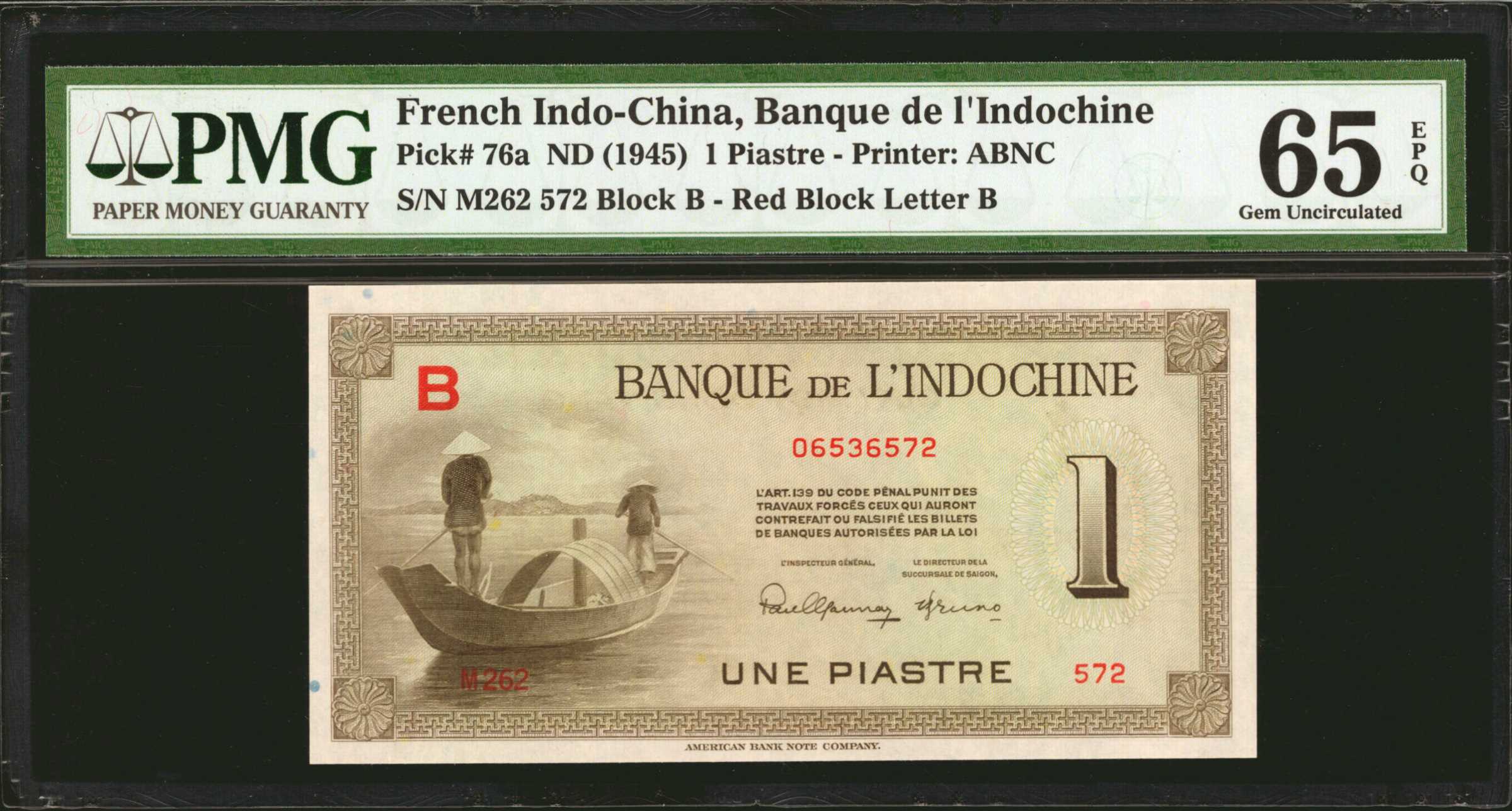 image for: French Indo-China  1 piastre(B169as2)