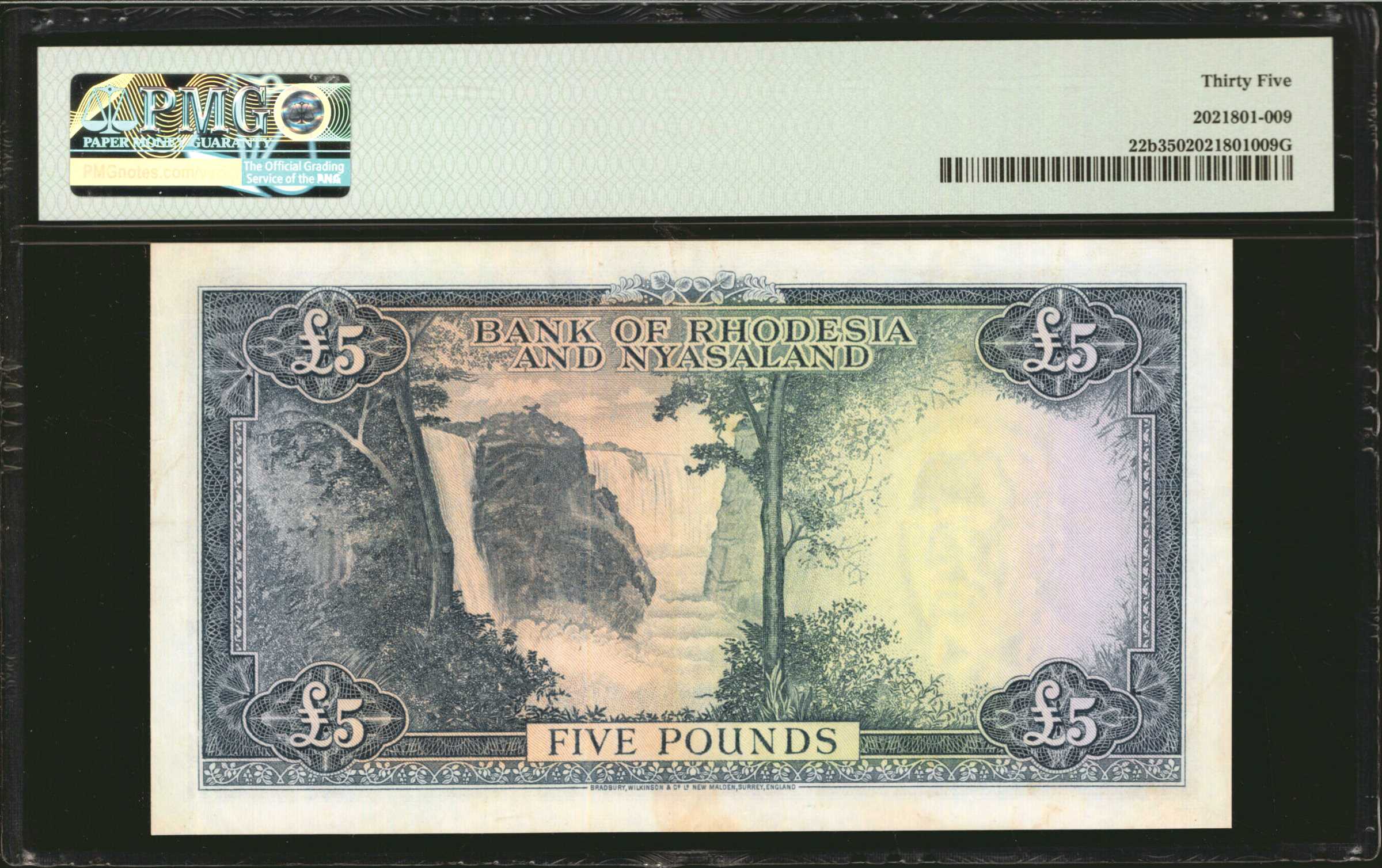 image for: Rhodesia and Nyasaland  5 pounds(B103a3bs)