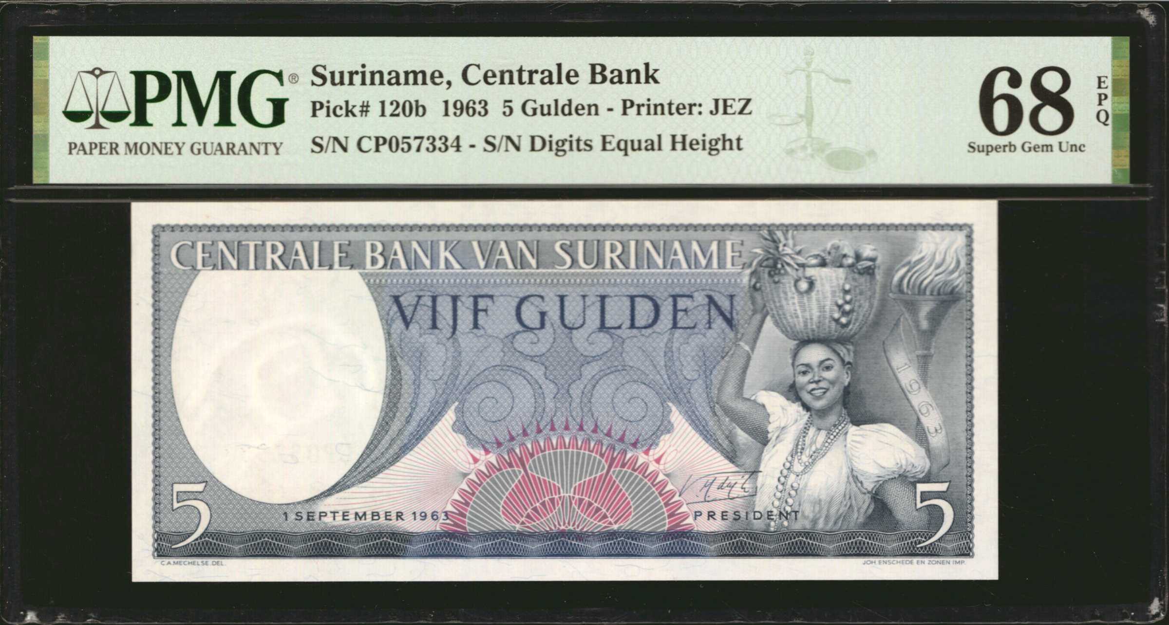 image for: Suriname  10 gulden (guilders)(B507a)