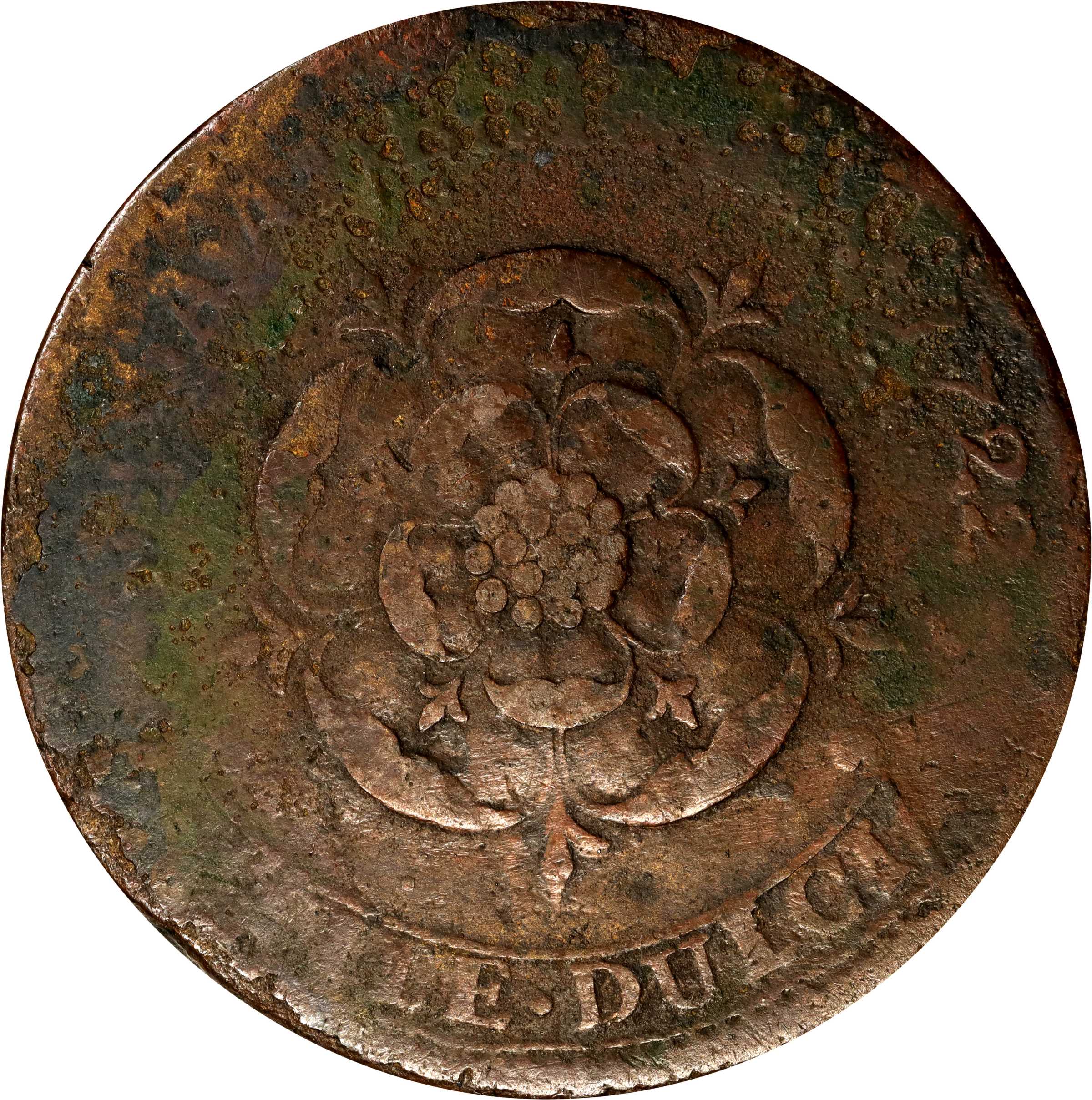 image for: 1722 Rosa Americana Twopence. Martin 4.4-C.1, W-1330. Rarity-4. Period After REX. Very Good, Corroded.