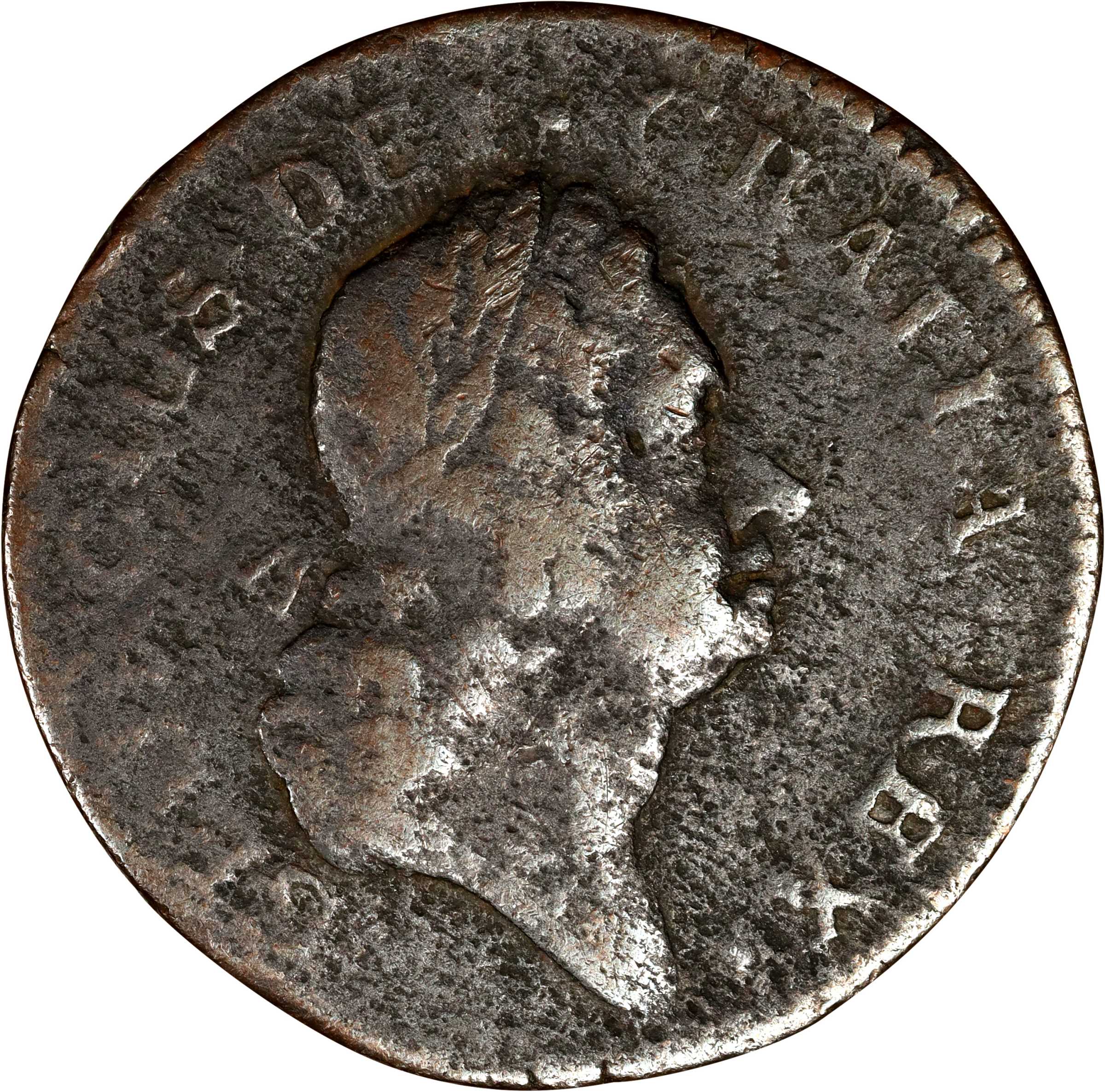 image for: 1724 Wood's Hibernia Farthing. Martin 3.22-E.2, W-12610. Rarity-4. Fine, Granular.