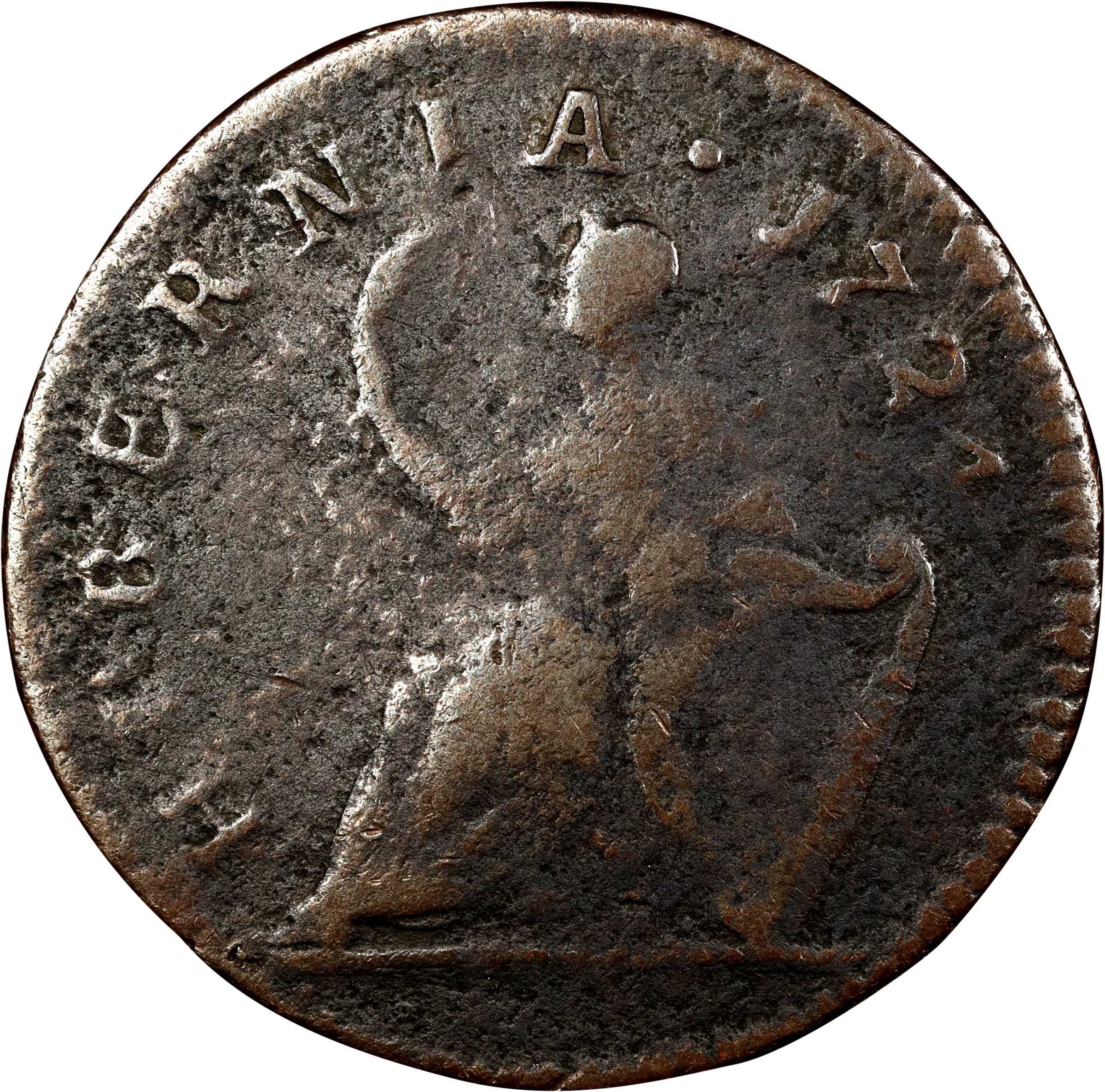 image for: 1724 Wood's Hibernia Farthing. Martin 3.22-E.2, W-12610. Rarity-4. Fine, Granular.
