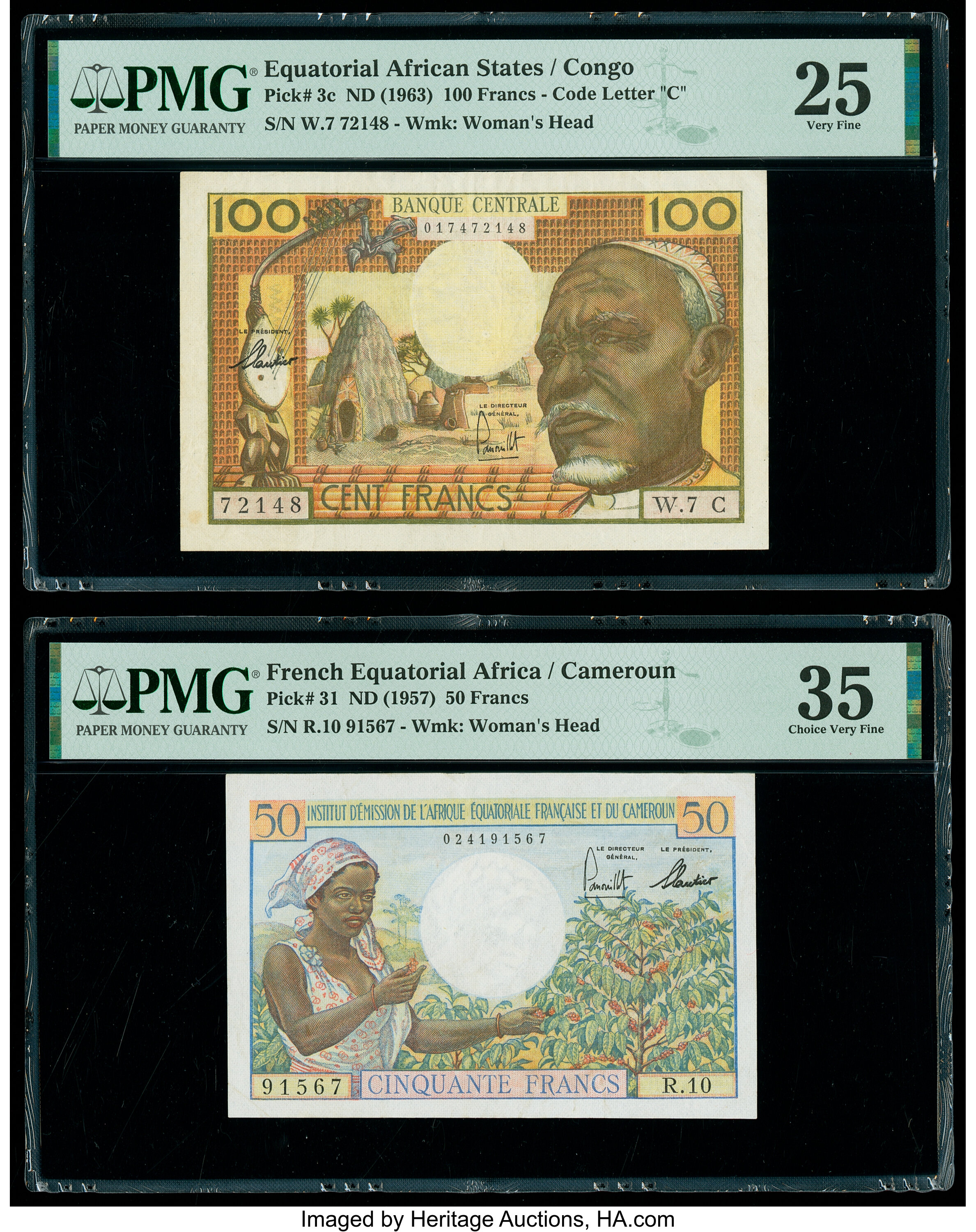 image for: Equatorial African States  100 francs(B201ds)