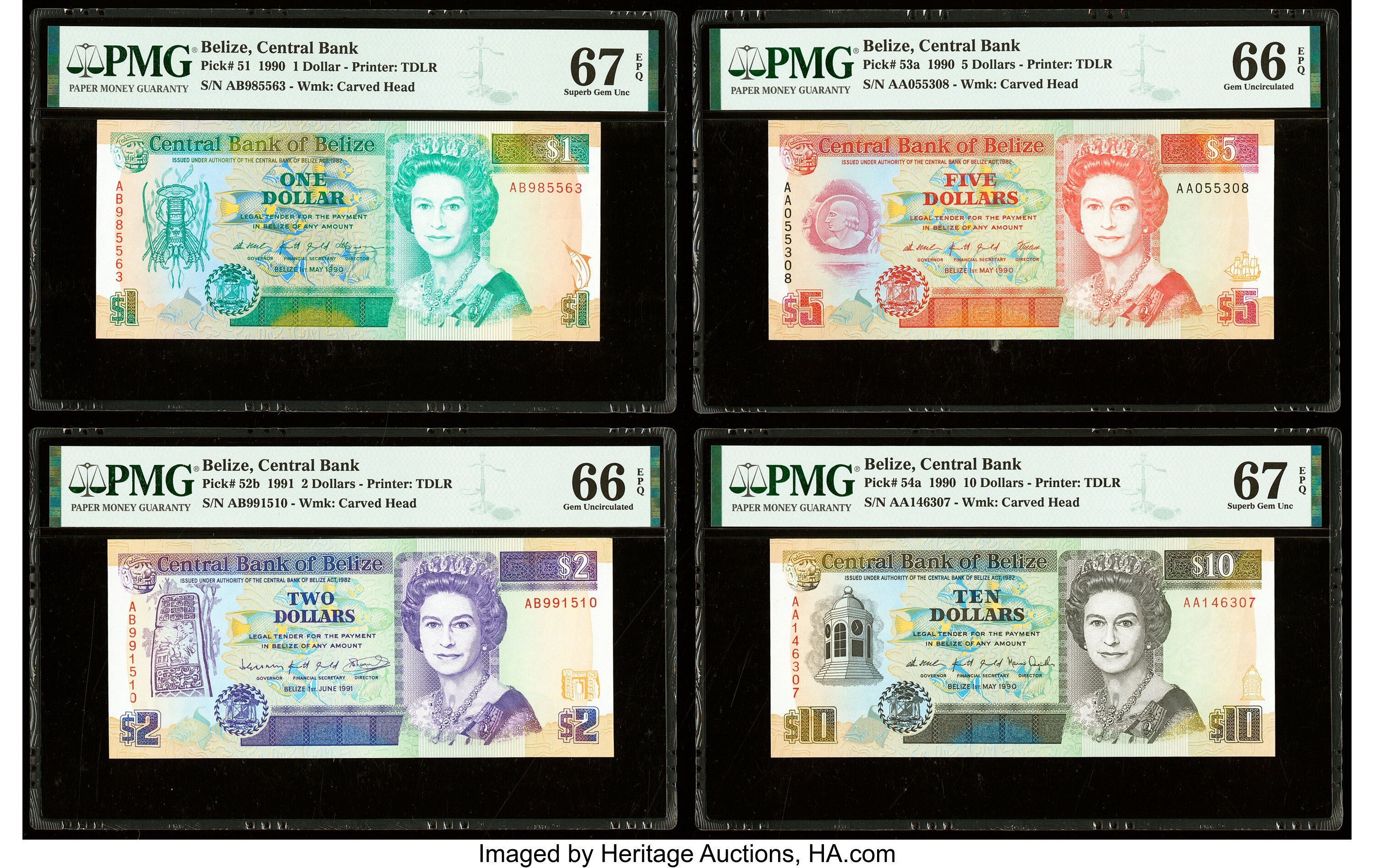 image for: Belize  5 dollars (B311a)
