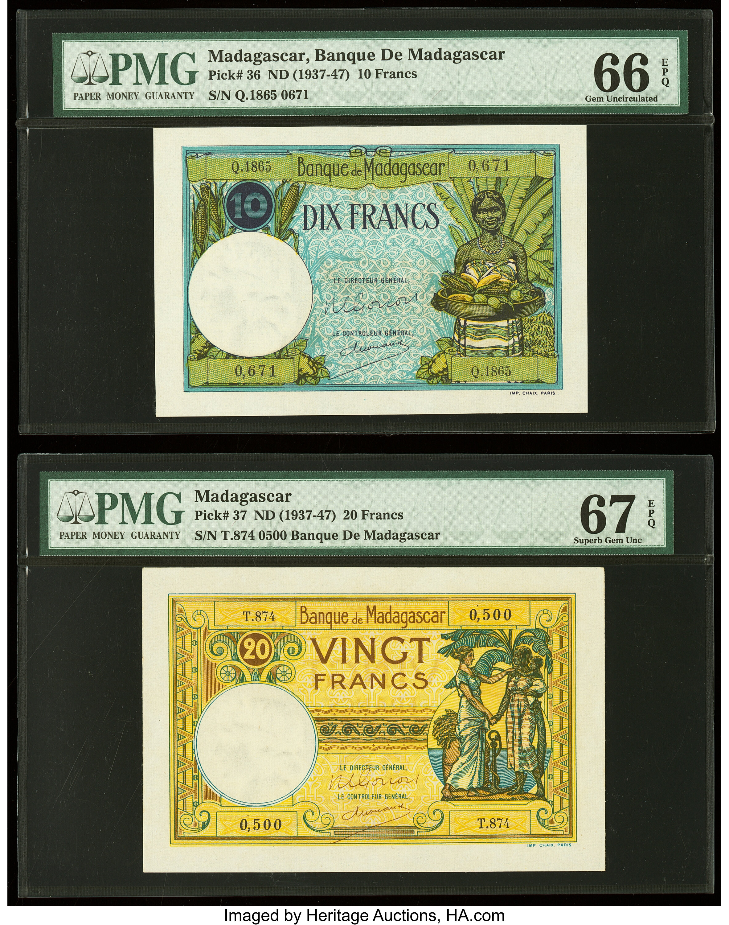image for: Madagascar  10 francs(B203bs)