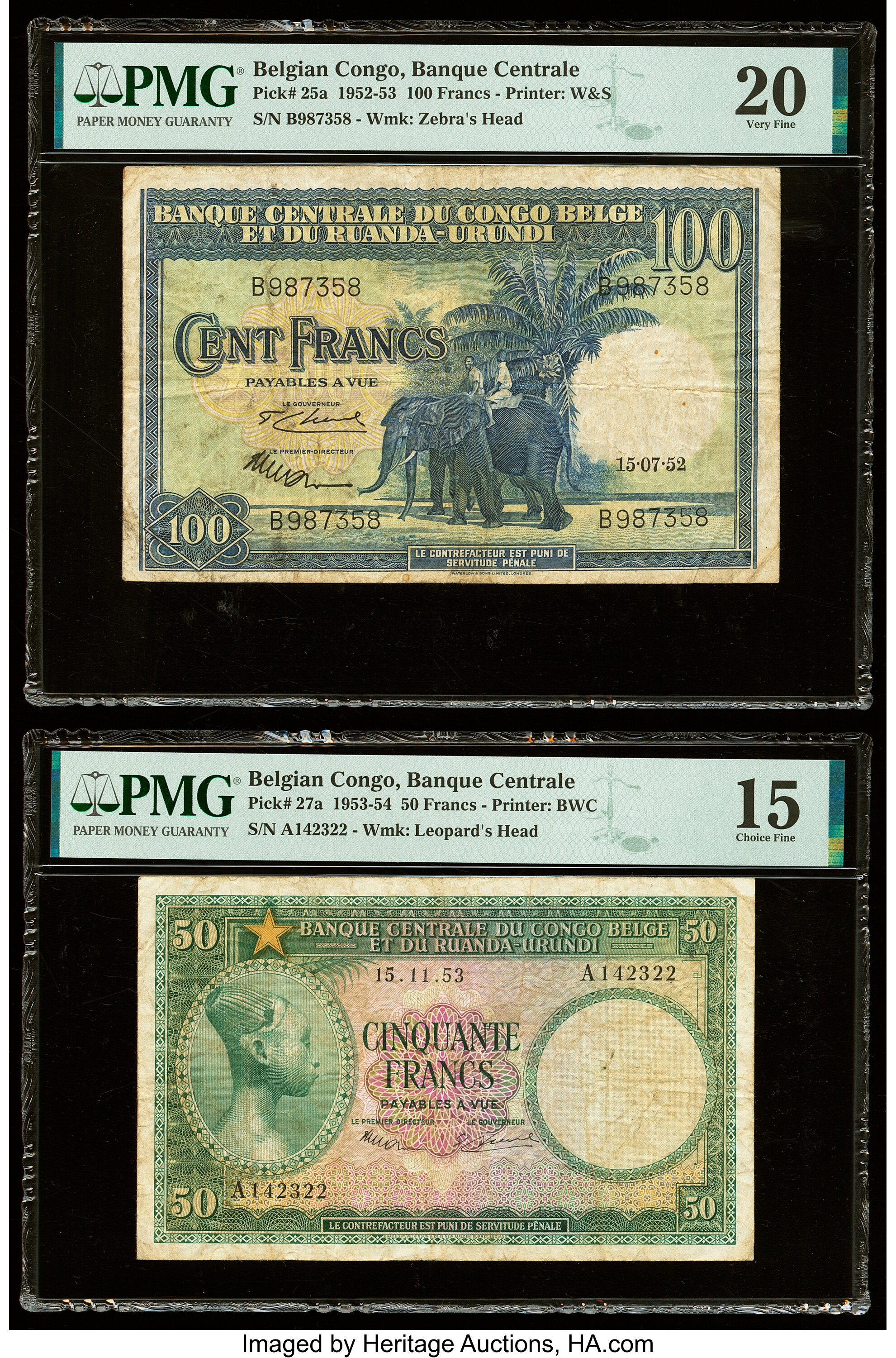 image for: Belgian Congo  100 francs(B305f)