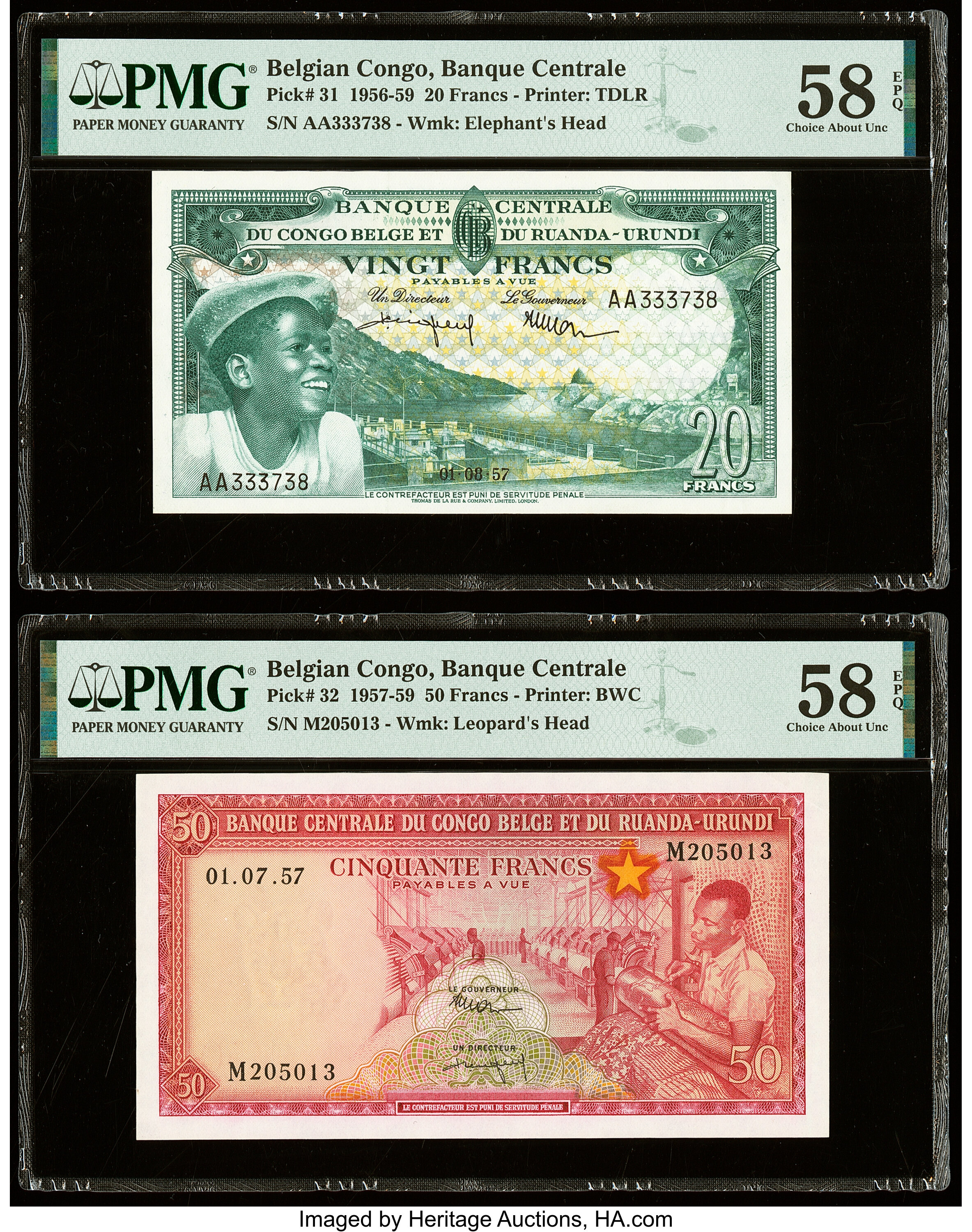 image for: Belgian Congo  20 francs(B311d)