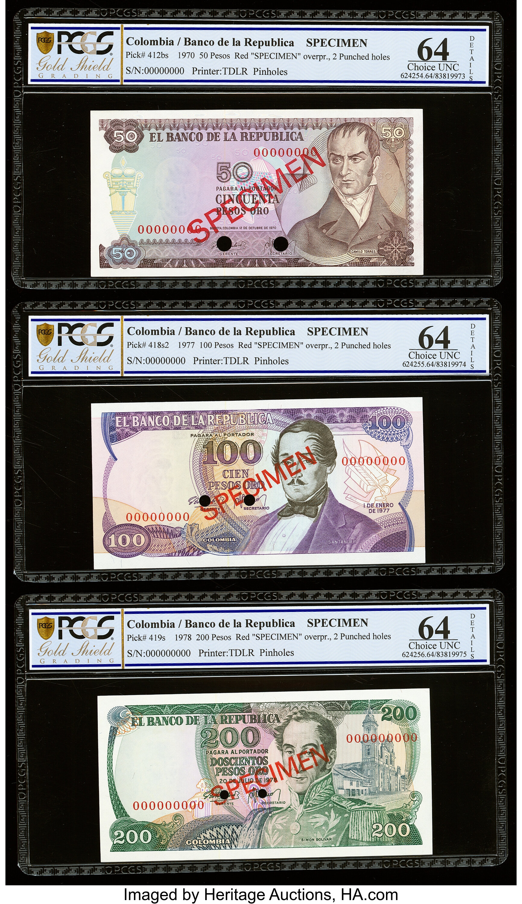 image for: Colombia  200 pesos oro(B960as1)