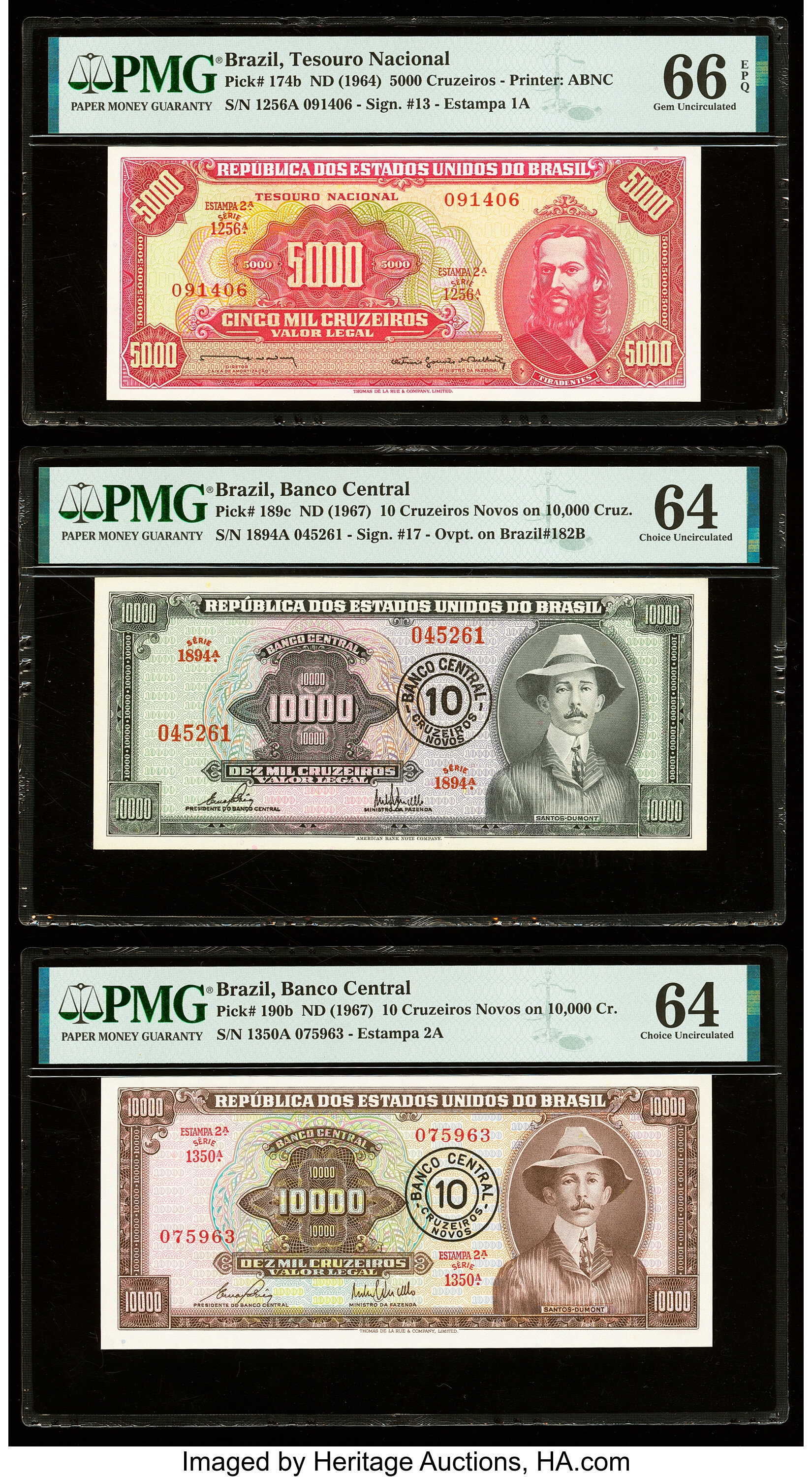image for: Brazil  10 cruzeiros novos on 10,000 cruzeiros (B810bs)