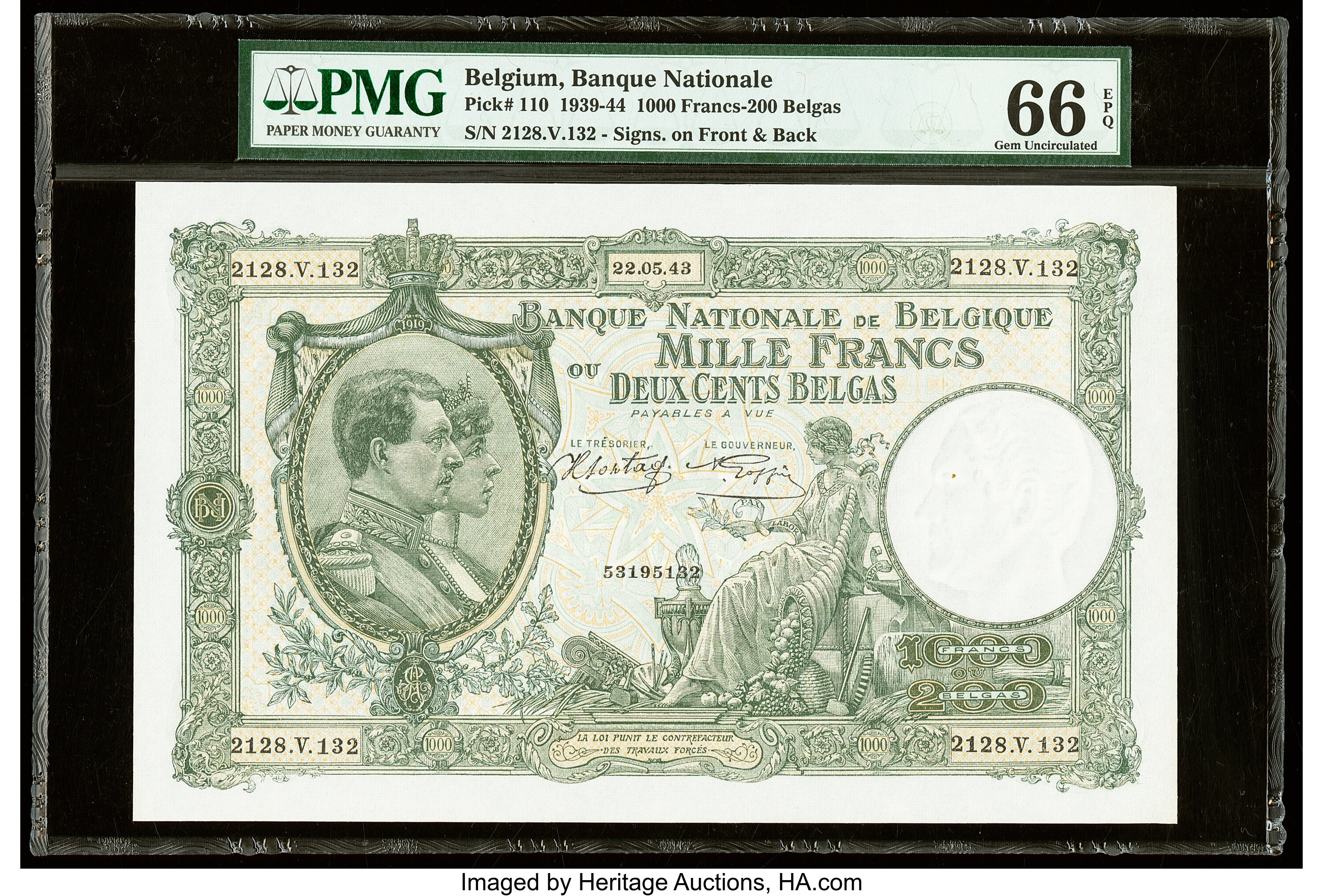 image for: Belgium  1,000 francs / 200 belgas (B566a)