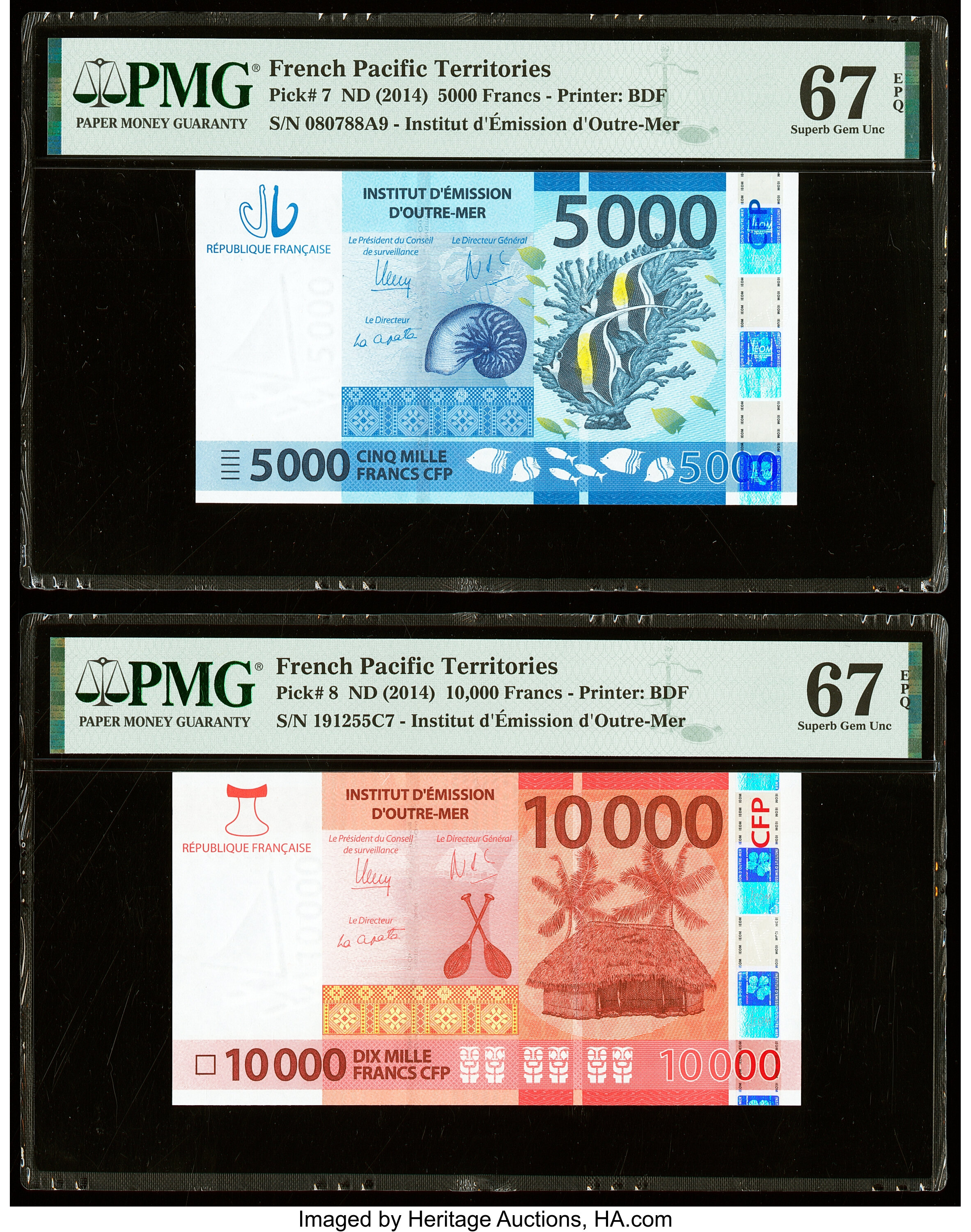 image for: French Pacific Territories  10,000 francs (B108b)