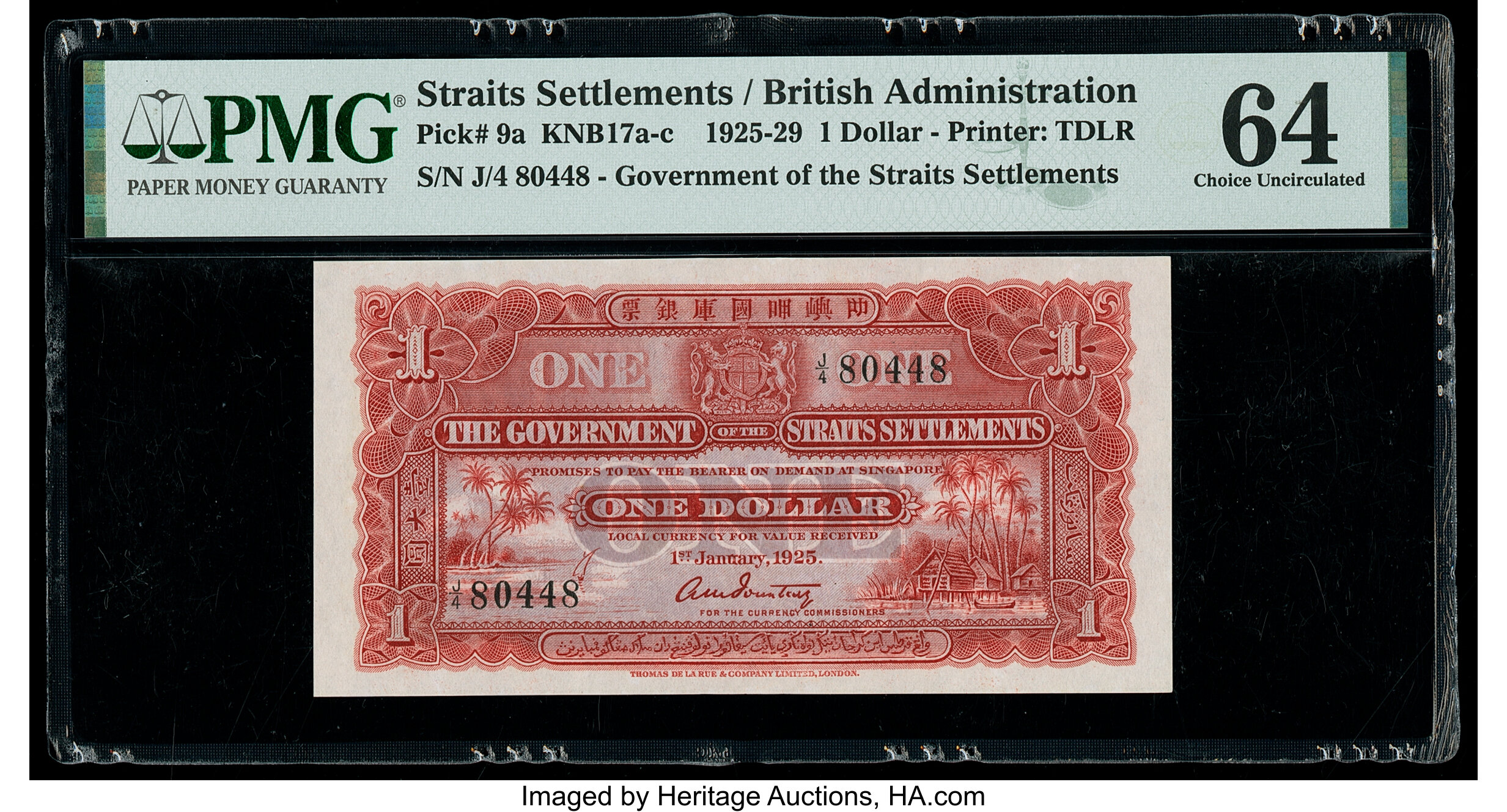Straits Settlements Bank Note, Government of the Straits 