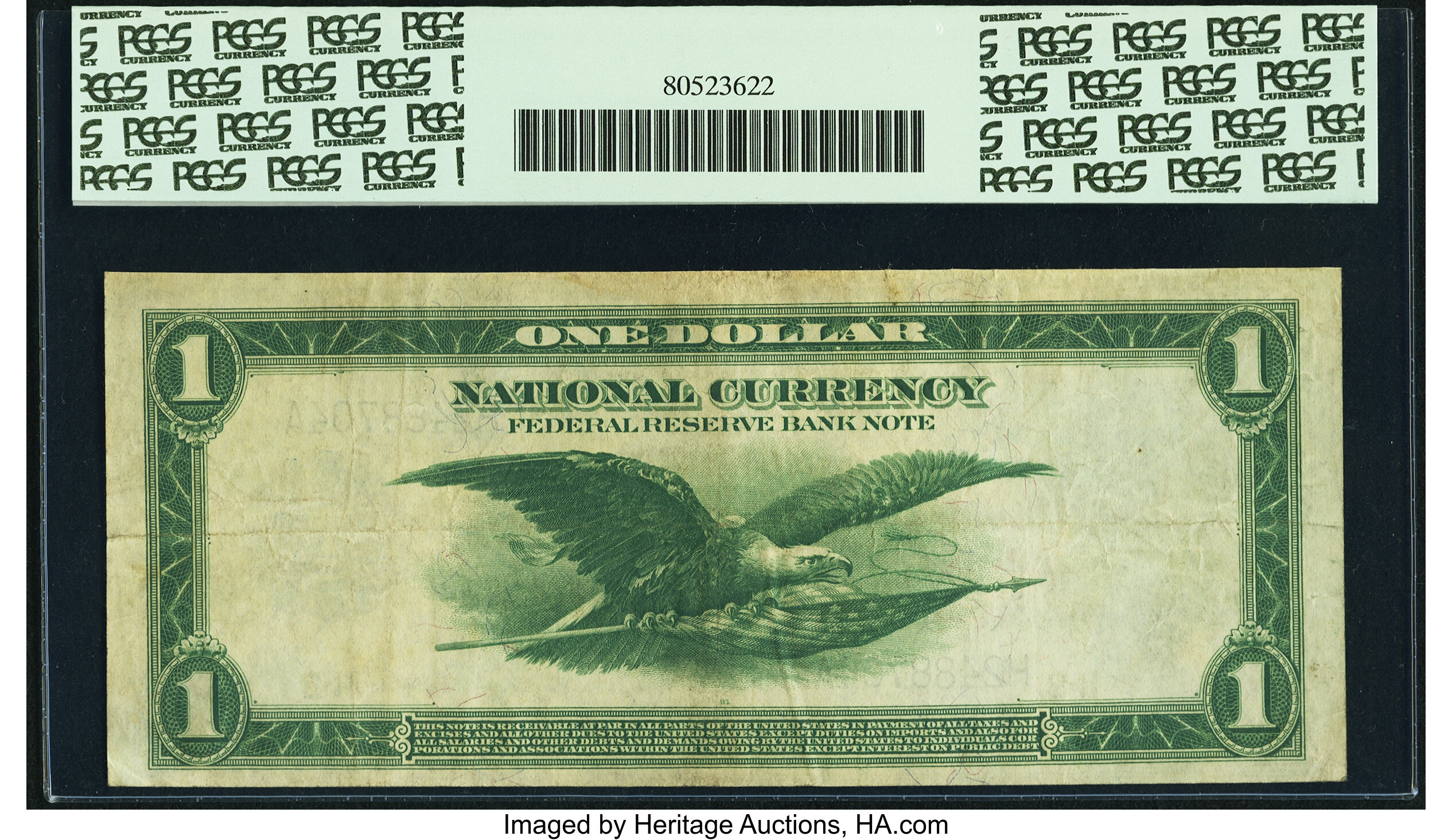 image for: Fr. 730 $1 1918 Federal Reserve Bank Note PCGS Very Fine 30....