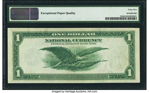 image for: Fr. 734 $1 1918 Federal Reserve Bank Note PMG Choice Extremely Fine 45 EPQ....