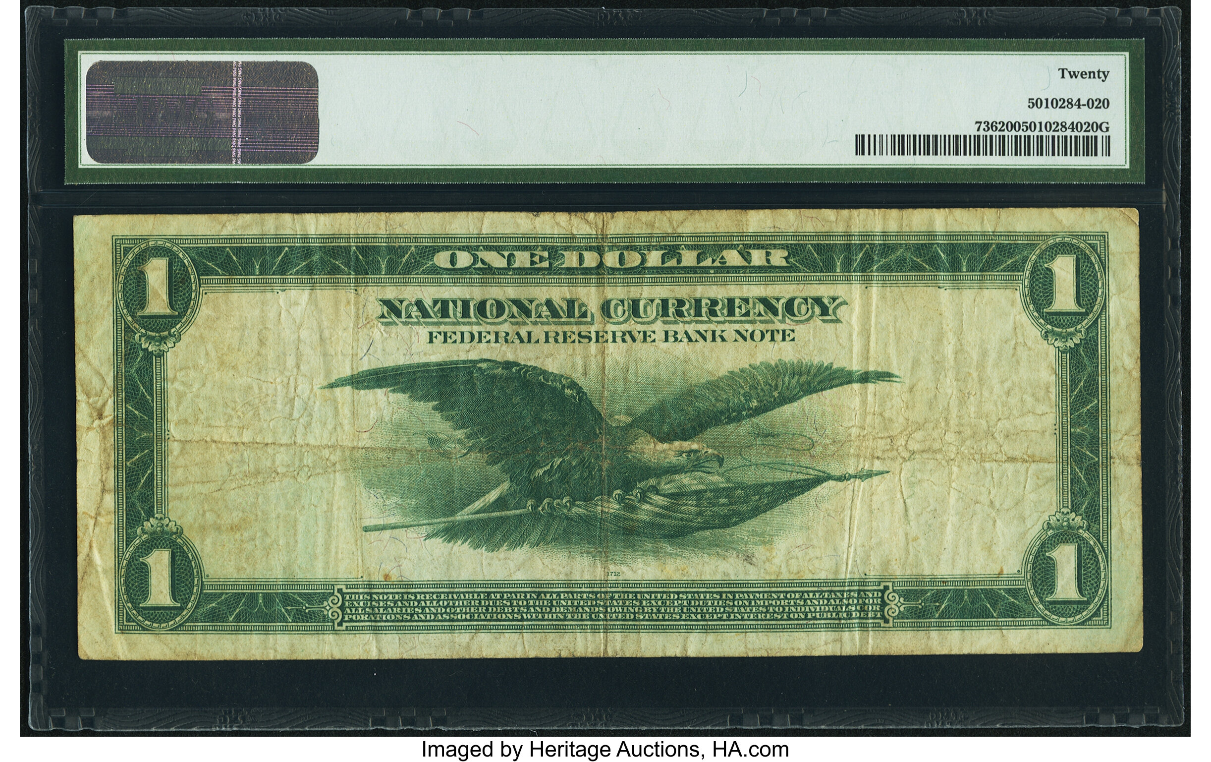 image for: Fr. 736 $1 1918 Federal Reserve Bank Note PMG Very Fine 20....
