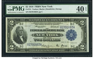 image for: Fr. 751 $2 1918 Federal Reserve Bank Note PMG Extremely Fine 40 EPQ....