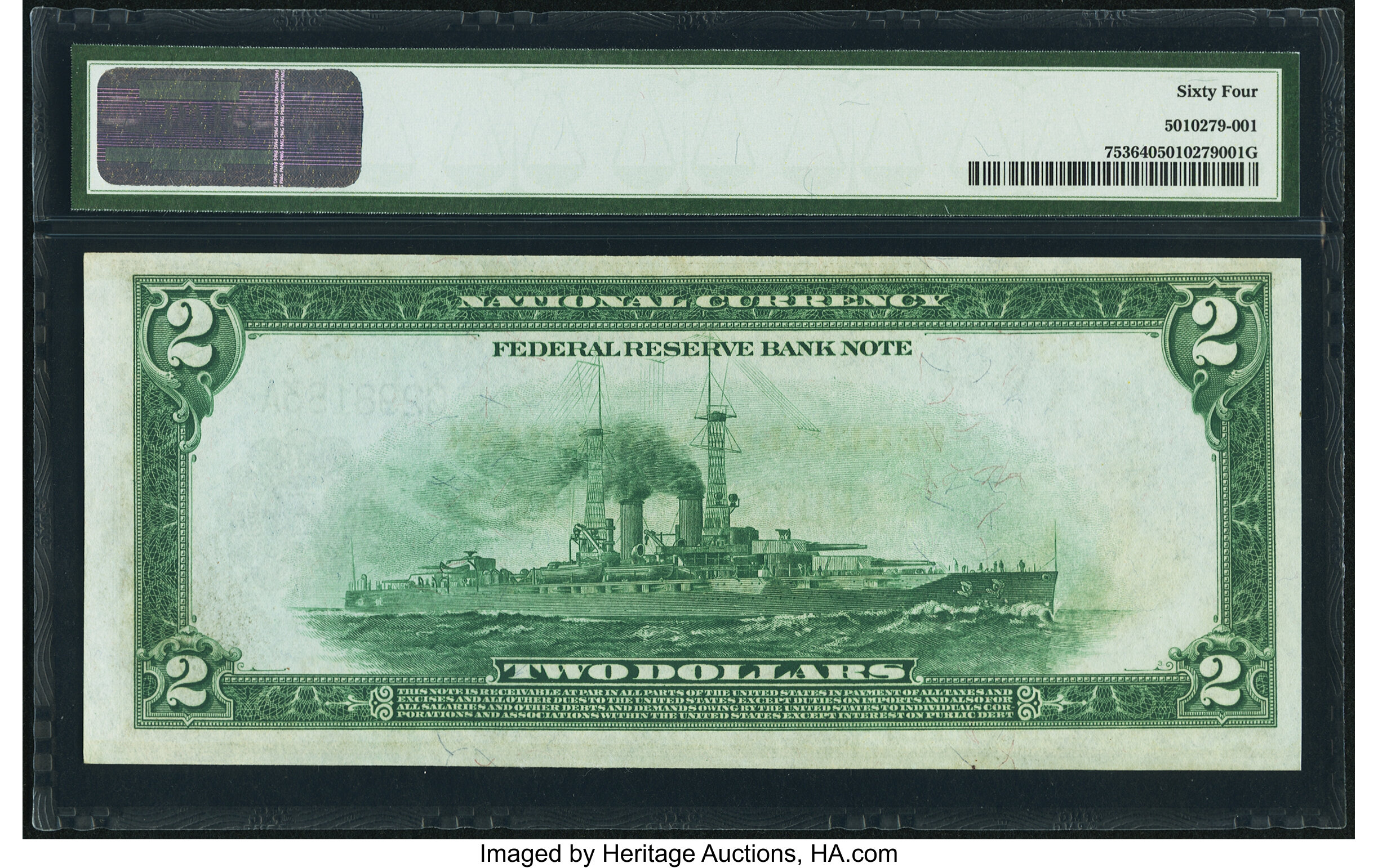 image for: Fr. 753 $2 1918 Federal Reserve Bank Note PMG Choice Uncirculated 64....