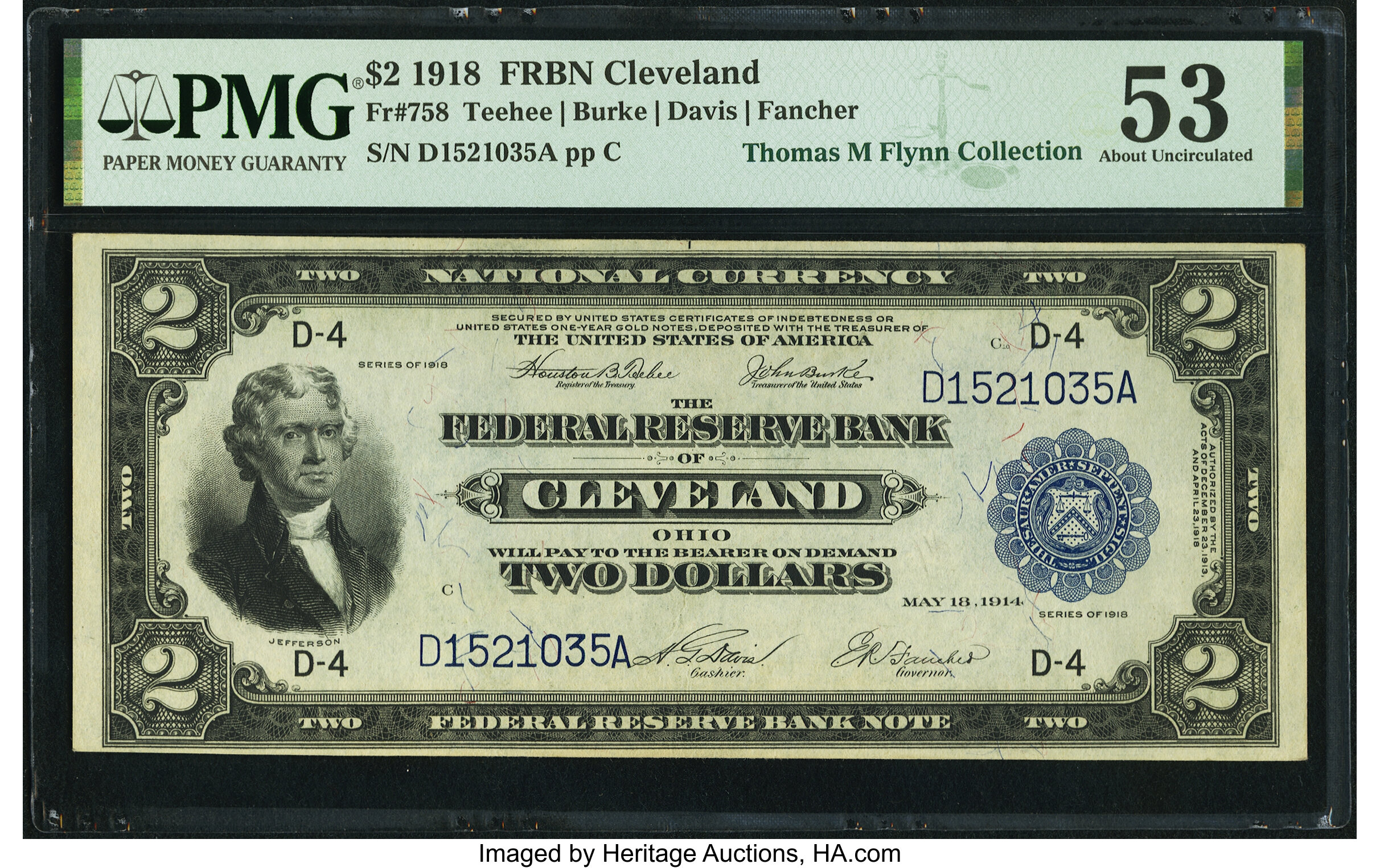 image for: Fr. 758 $2 1918 Federal Reserve Bank Note PMG About Uncirculated 53....