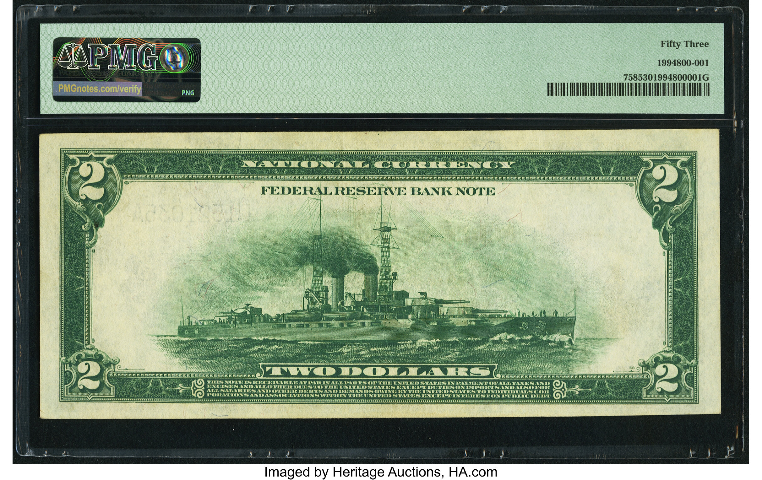 image for: Fr. 758 $2 1918 Federal Reserve Bank Note PMG About Uncirculated 53....