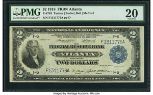 image for: Fr. 763 $2 1918 Federal Reserve Bank Note PMG Very Fine 20....