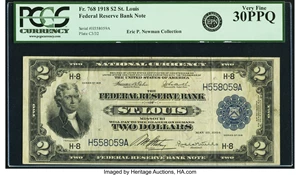 image for: Fr. 768 $2 1918 Federal Reserve Bank Note PCGS Very Fine 30PPQ....