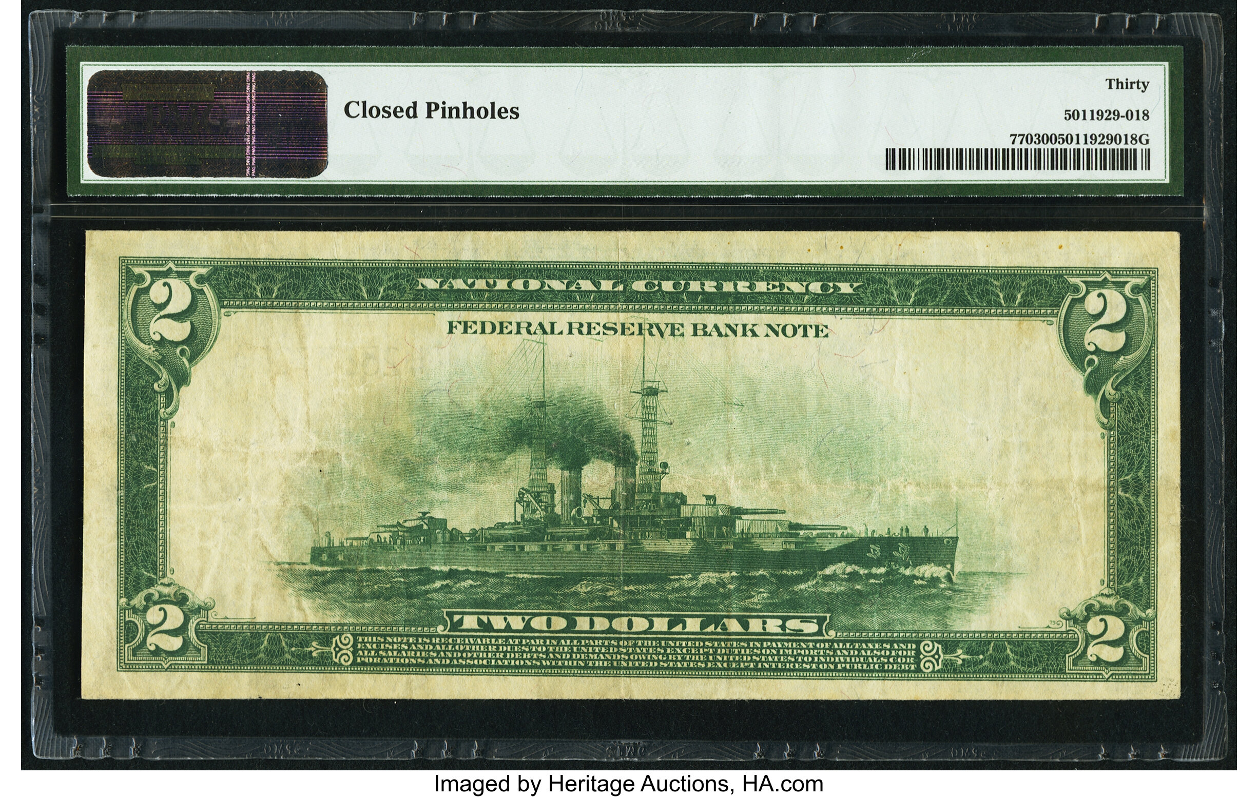 image for: Fr. 770 $2 1918 Federal Reserve Bank Note PMG Very Fine 30....