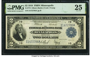 image for: Fr. 773 $2 1918 Federal Reserve Bank Note PMG Very Fine 25....