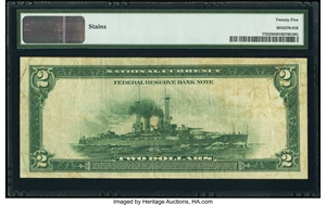 image for: Fr. 775 $2 1918 Federal Reserve Bank Note PMG Very Fine 25....