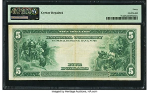 image for: Fr. 784 $5 1918 Federal Reserve Bank Note PMG Very Fine 30 Net....