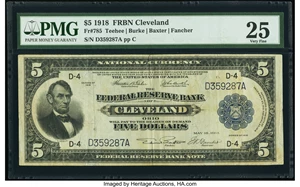 image for: Fr. 785 $5 1918 Federal Reserve Bank Note PMG Very Fine 25....