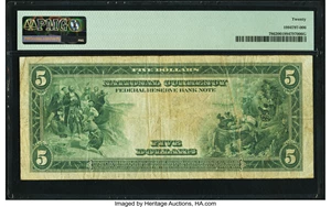 image for: Fr. 786 $5 1918 Federal Reserve Bank Note PMG Very Fine 20....