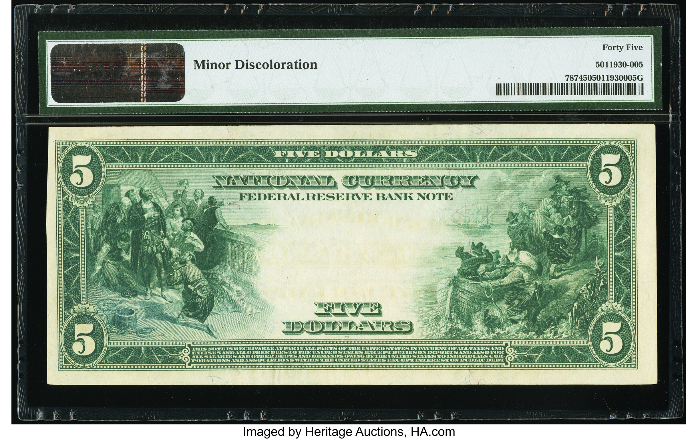 image for: Fr. 787 $5 1918 Federal Reserve Bank Note PMG Choice Extremely Fine 45....
