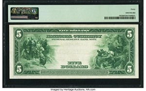image for: Fr. 795 $5 1918 Federal Reserve Bank Note PMG Extremely Fine 40....