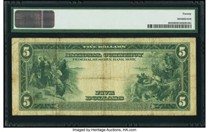 image for: Fr. 804 $5 1918 Federal Reserve Bank Note PMG Very Fine 20....