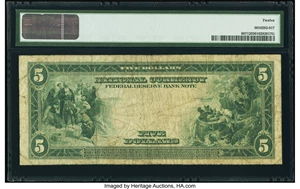 image for: Fr. 807 $5 1918 Federal Reserve Bank Note PMG Fine 12....