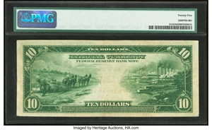 image for: Fr. 814 $10 1918 Federal Reserve Bank Note PMG Very Fine 25....