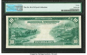 image for: Fr. 815 $10 1918 Federal Reserve Bank Note PMG Very Fine 20....