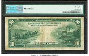 image for: Fr. 816 $10 1915 Federal Reserve Bank Note PMG Very Fine 25....