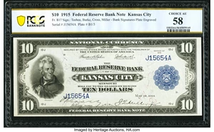 image for: Fr. 817 $10 1915 Federal Reserve Bank Note PCGS Choice About New 58....
