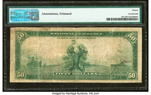 image for: Fr. 831 $50 1918 Federal Reserve Bank Note PMG Choice Fine 15....