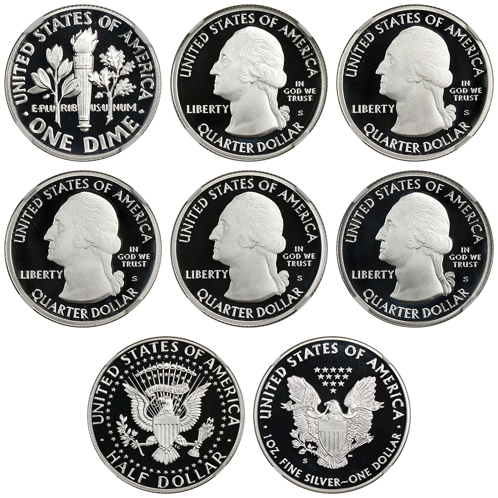 image for: 2018-S Limited Edition Silver Proof Set NGC Proof 70 UCAM (10c  25c's  50c  Silver Eagle  8 Coins  Early Releases)