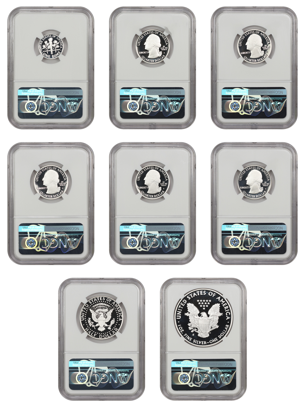 image for: 2018-S Limited Edition Silver Proof Set NGC Proof 70 UCAM (10c  25c's  50c  Silver Eagle  8 Coins  Early Releases)