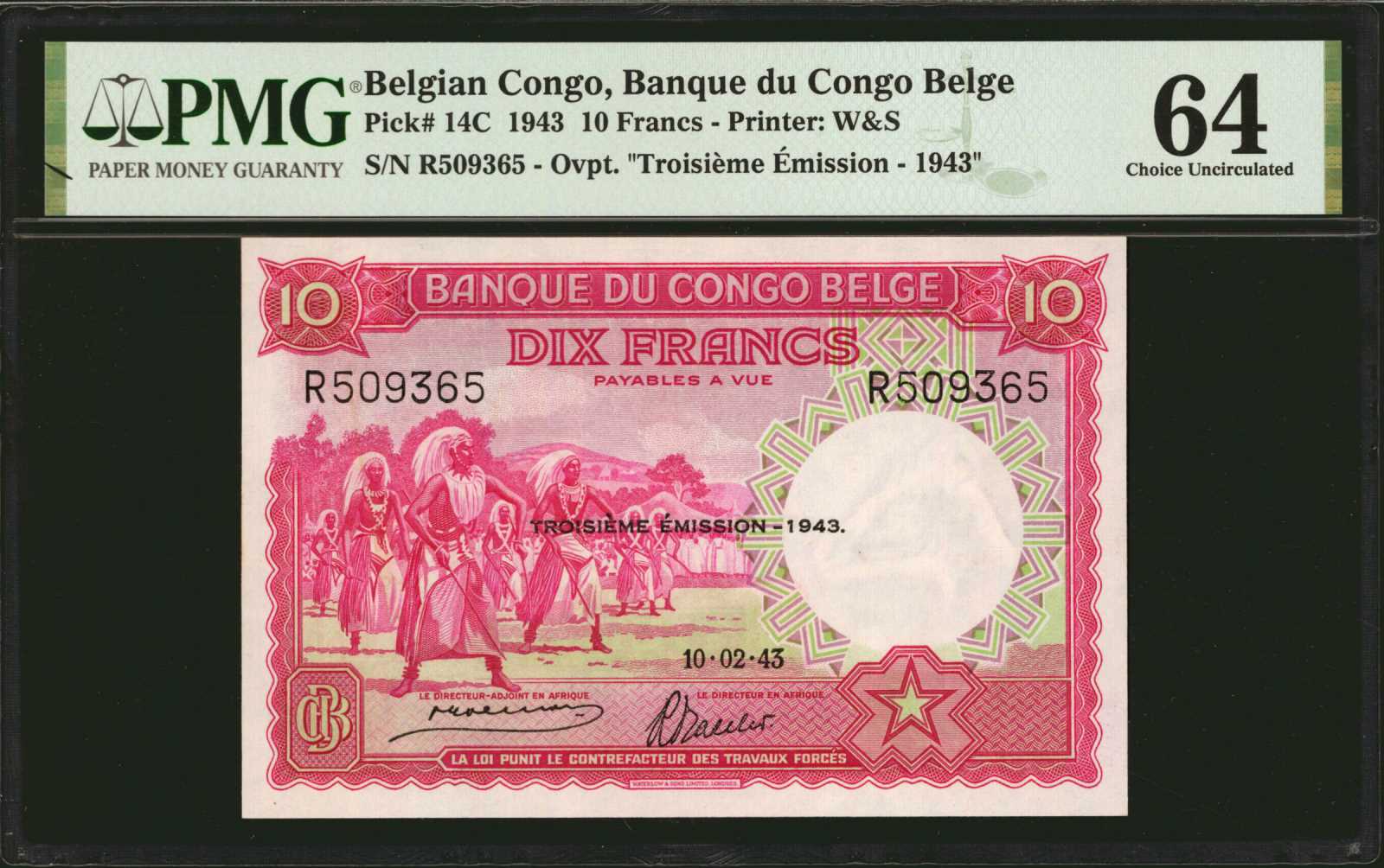  Two diagonal red SPECIMEN ovpts front/back; no s/n 