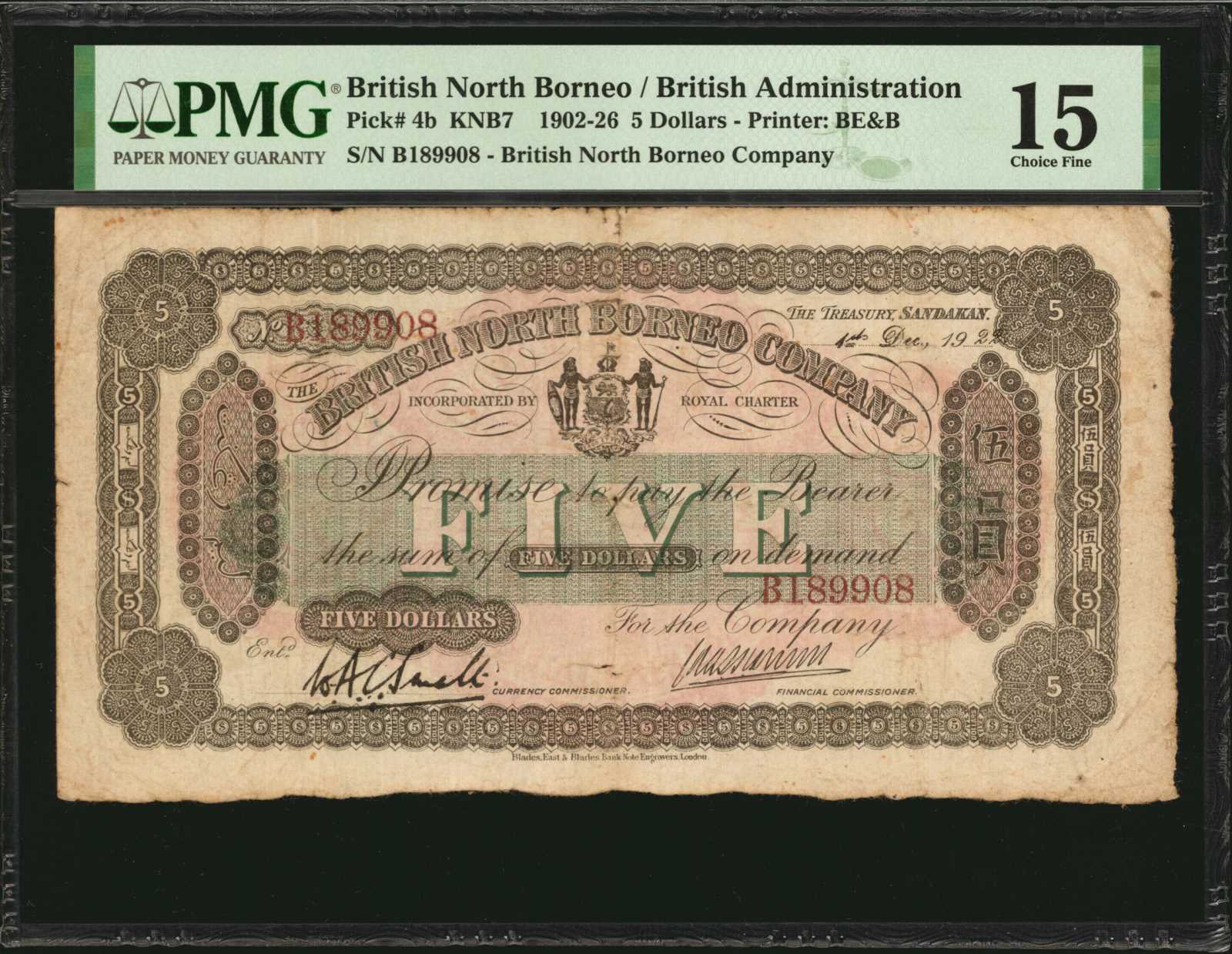 image for: Straits Settlements  10 dollars	VG	VF	VF(B107b)