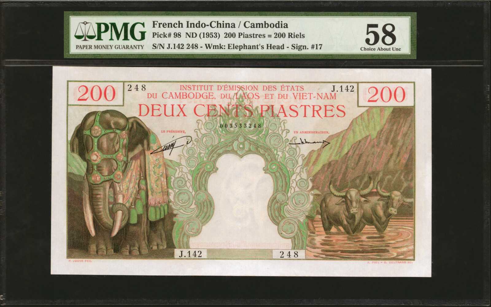 image for: French Indo-China  200 piastres(B407a)
