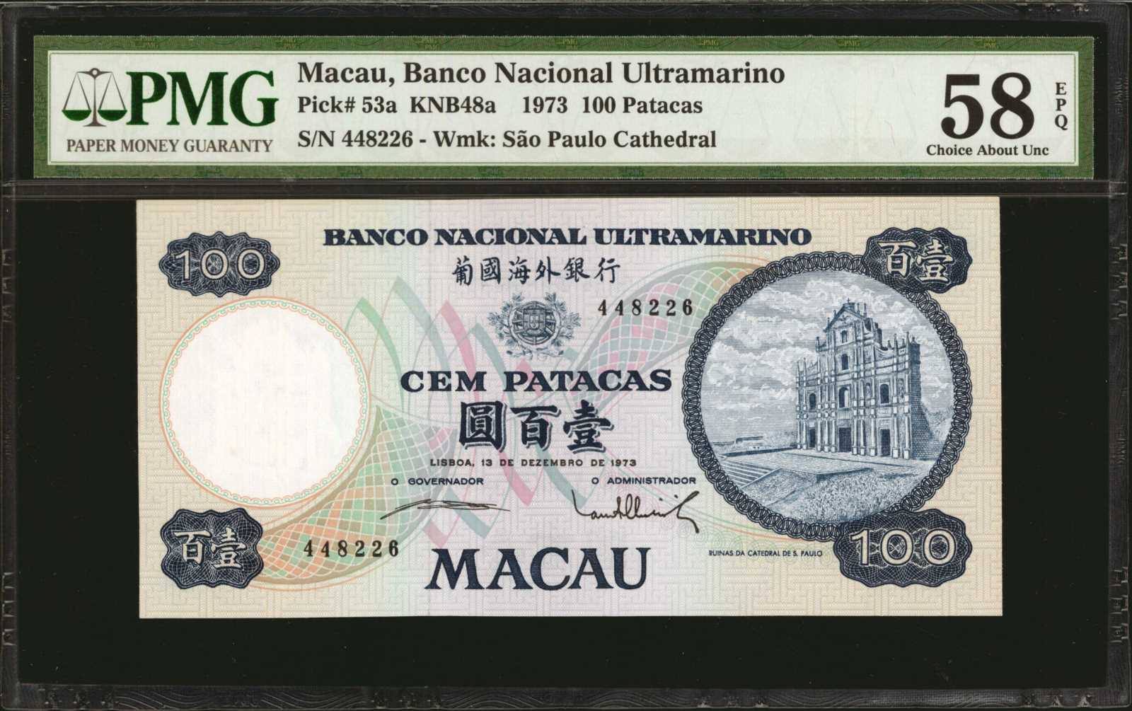 image for: Macau  100 patacas (B054a)