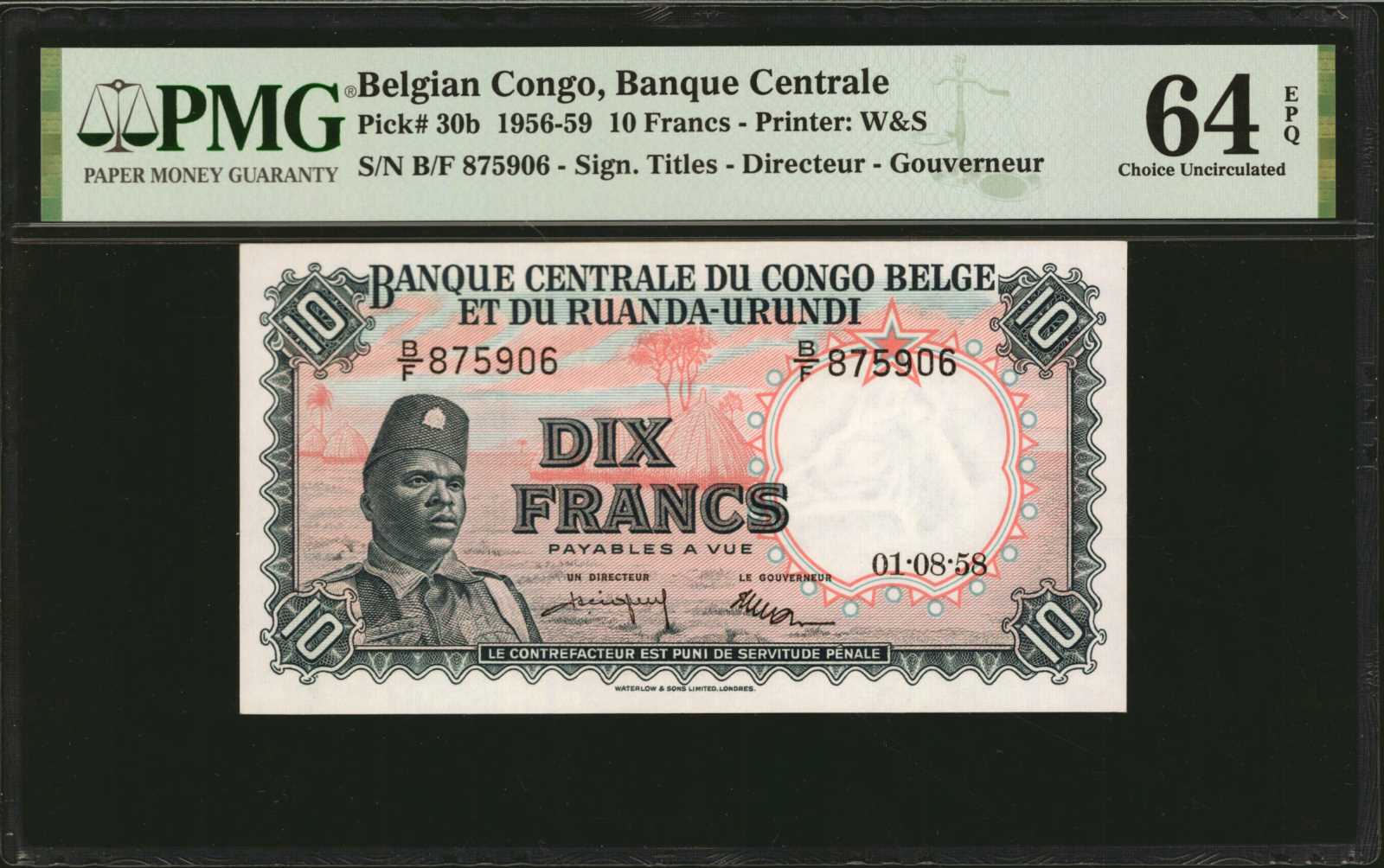 image for: Belgian Congo  10 francs(B310e)