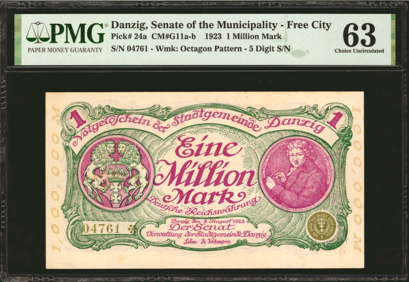  8 August 1923 Sig 1: Sahm/Volkmann 4 0-mm tall s/n 6-digit s/n Asterisk after s/n with vertical bar 