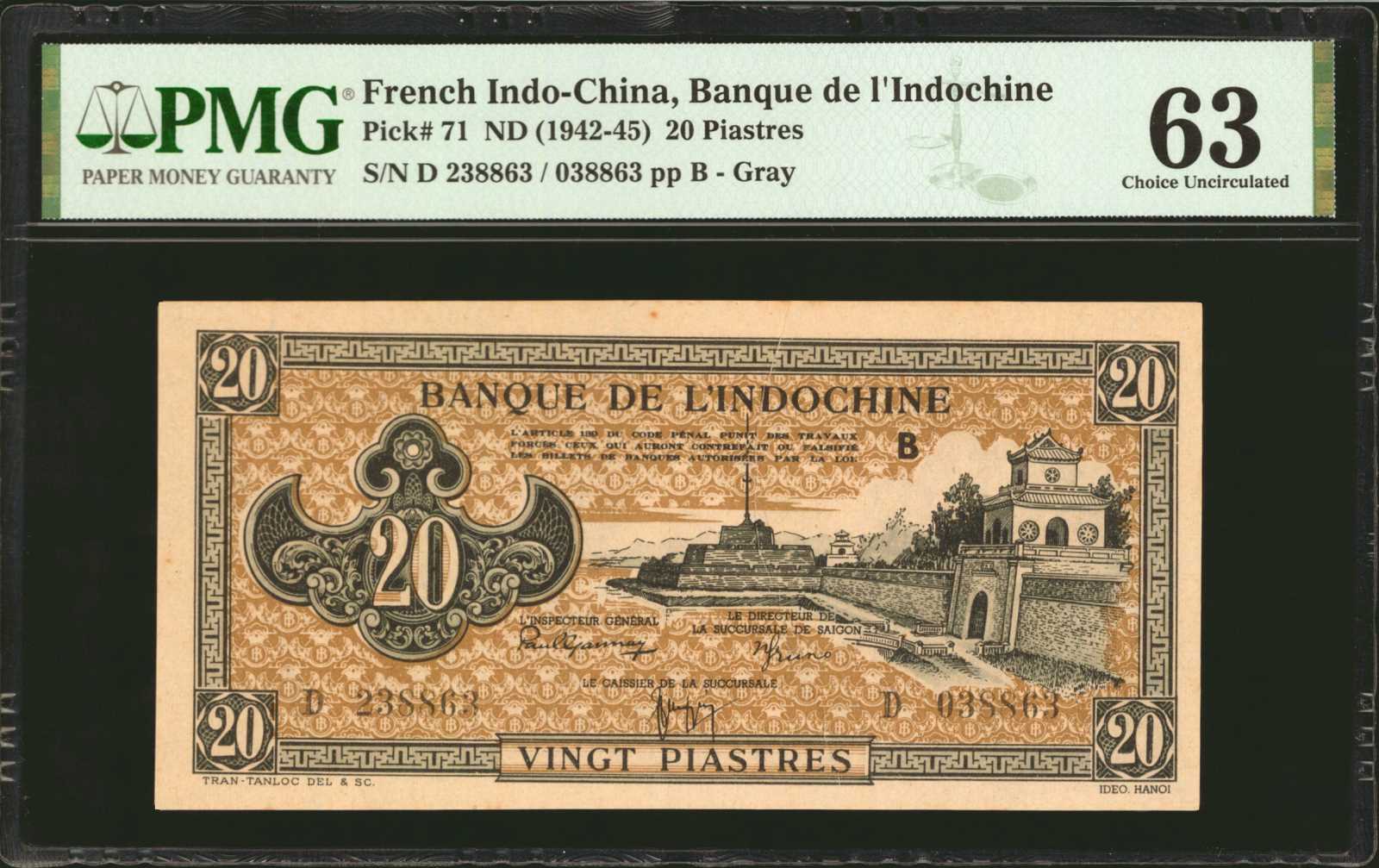 image for: French Indo-China  20 piastres(B153a)